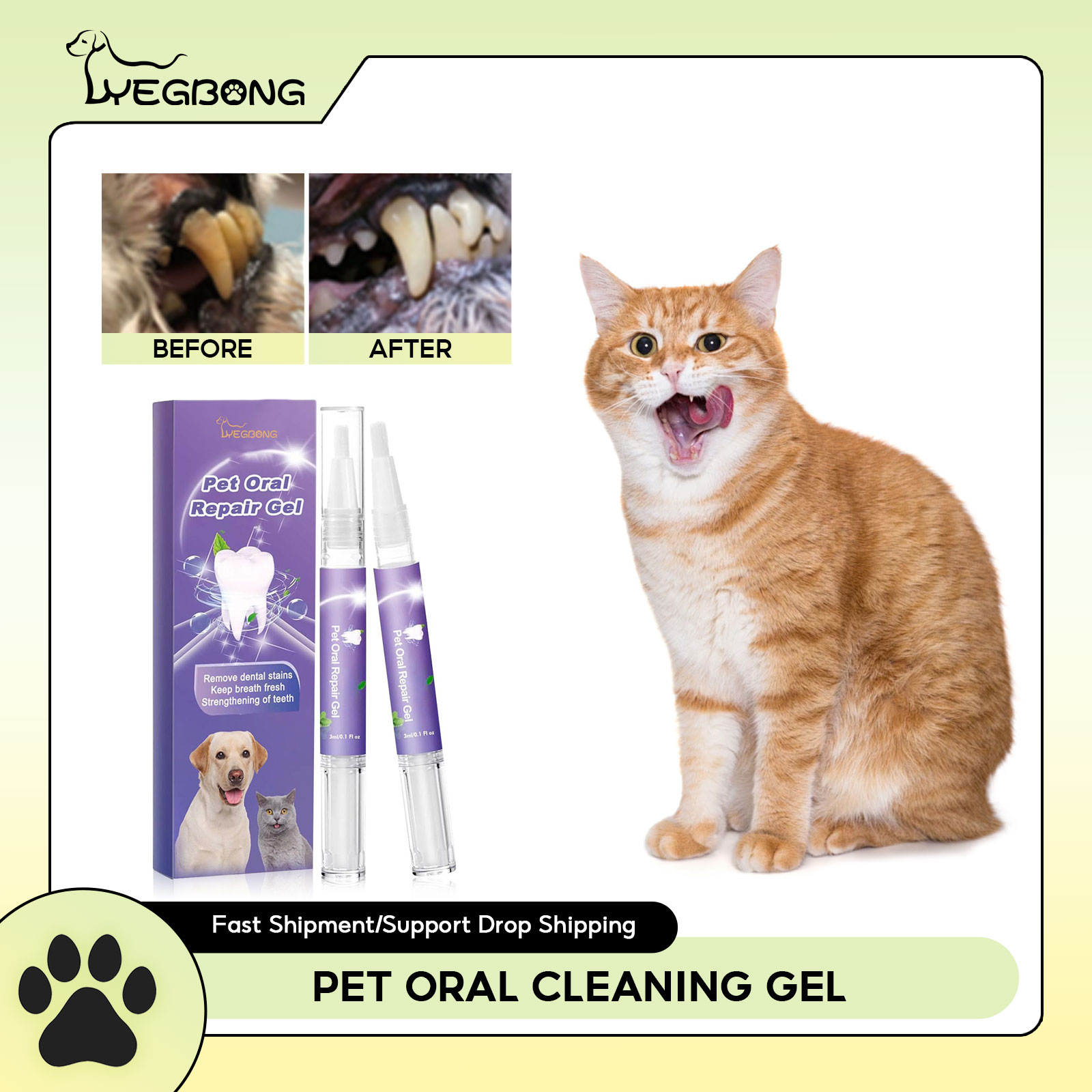 Teeth Whitening Procedure - Pet Oral Repair Gel Welpen Zahnstein